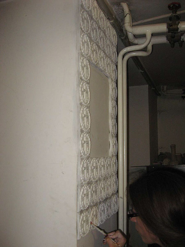 Вајарски бетон,детаљ декорације зида, 100цм x 50цм